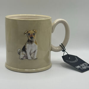 The Old Pottery Company Beige Brown 3D Dog Print Mug